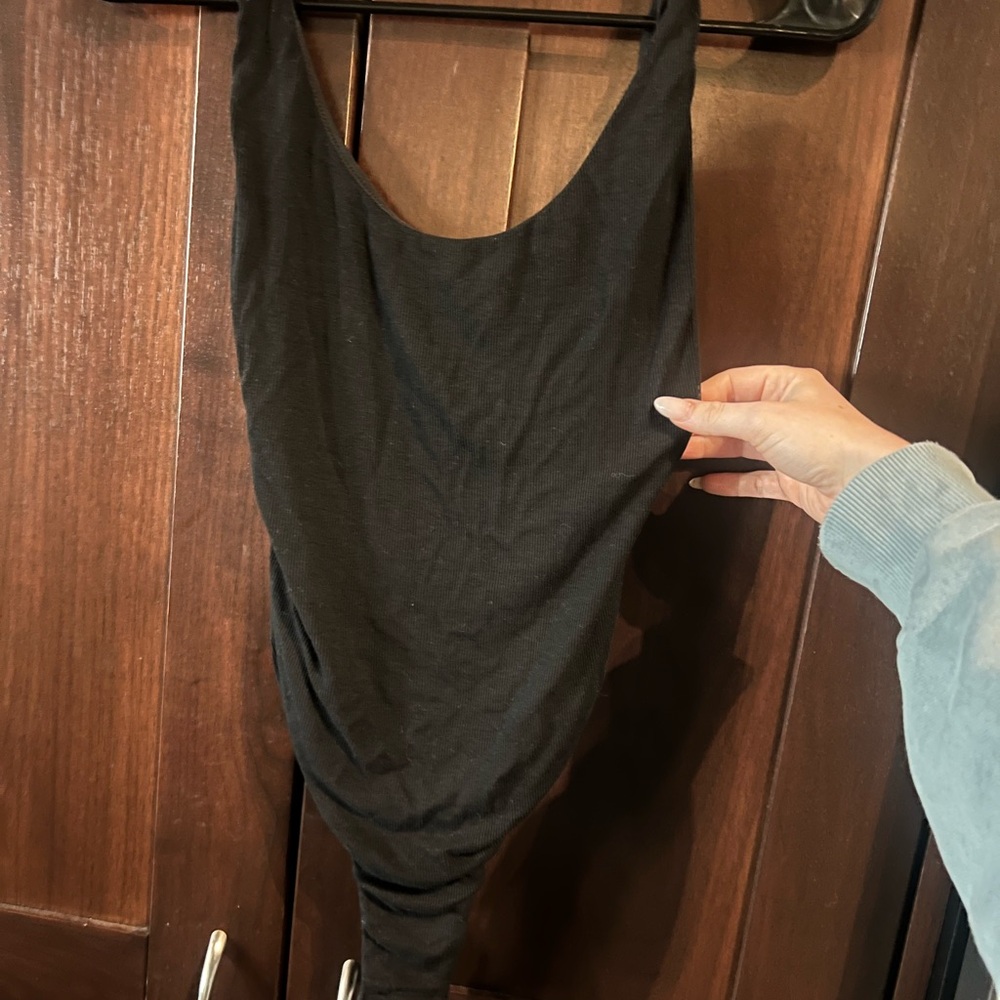 Princess Polly Black Ribbed Bodysuit